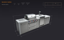 Load image into Gallery viewer, MONT ALPI 4-BURNER DELUXE ISLAND WITH A KEGERATOR-MAi400-DKEG