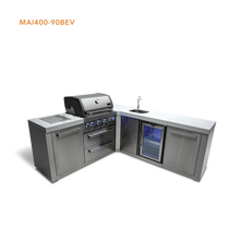 Load image into Gallery viewer, Mont Alpi 4-Burner Island w/90 Degree Corner and Beverage Center