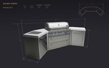 Load image into Gallery viewer, MONT ALPI 6-BURNER ISLAND WITH 45-DEGREE CORNERS-MAi805-45