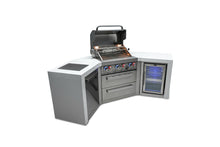 Load image into Gallery viewer, MONT ALPI 4-BURNER DELUXE ISLAND WITH 45-DEGREE CORNERS AND A FRIDGE CABINET-MAi400-D45FC