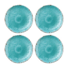 Load image into Gallery viewer, Set/4 Crackle 6" Melamine Appetizer Plate, Turquoise