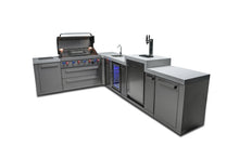 Load image into Gallery viewer, MONT ALPI 6-BURNER ISLAND WITH A 90-DEGREE CORNER, KEGERATOR AND BEVERAGE CENTER-MAi805-90KEGBEV