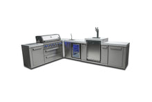 Load image into Gallery viewer, MONT ALPI 6-BURNER ISLAND WITH A 90-DEGREE CORNER, KEGERATOR AND BEVERAGE CENTER-MAi805-90KEGBEV