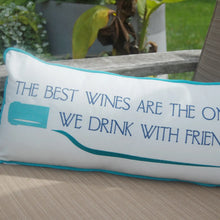 Load image into Gallery viewer, Rightside Design-Wine Friends Indoor/Outdoor Lumbar Pillow