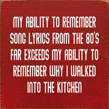 Load image into Gallery viewer, SAWDUST CITY - My Ability To Remember Song Lyrics From The 80's… (No Art)
