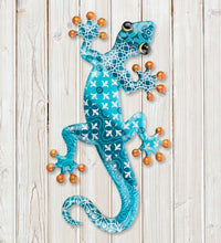 Load image into Gallery viewer, Luster Gecko Wall Decor 18" - Blue
