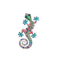 Load image into Gallery viewer, Luster Gecko Wall Decor 8" - Green Pink
