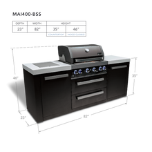 Load image into Gallery viewer, Mont Alpi 4-Burner Black Stainless Steel Island
