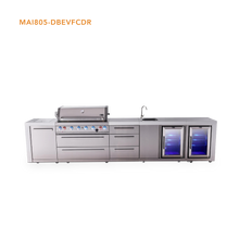 Load image into Gallery viewer, Mont Alpi 6-Burner Deluxe Island with Beverage Center, Fridge and Extra Drawer Cabinet
