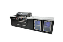 Load image into Gallery viewer, MONT ALPI 805 BLACK STAINLESS STEEL ISLAND WITH A BEVERAGE CENTER AND FRIDGE CABINET-MAi805-BSSBEVFC
