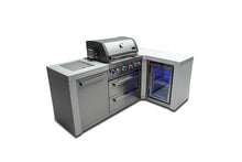 Load image into Gallery viewer, MONT ALPI 4-BURNER DELUXE ISLAND WITH A 90-DEGREE CORNER AND A FRIDGE CABINET-MAi400-D90FC
