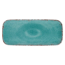 Load image into Gallery viewer, Supreme Housewares - Crackle Turq 15" Melamine Rectangle Tray
