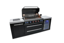 Load image into Gallery viewer, MONT ALPI 805 BLACK STAINLESS STEEL ISLAND WITH A FRIDGE CABINET-MAi805-BSSFC
