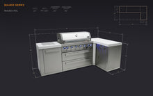 Load image into Gallery viewer, MONT ALPI 6-BURNER ISLAND WITH A 90-DEGREE CORNER-MAi805-90
