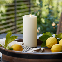 Load image into Gallery viewer, Pearl Ivory Outdoor Flameless Candle Pillar - Melted Top -
