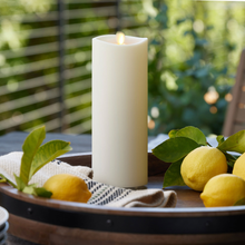 Load image into Gallery viewer, Pearl Ivory Outdoor Flameless Candle Pillar - Melted Top -
