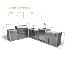 Load image into Gallery viewer, Mont Alpi 805 Deluxe Island with a 90 Degree Corner, Kegerator and Beverage Center-MAi805-D90KEGBEV
