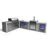 Load image into Gallery viewer, MONT ALPI 6-BURNER DELUXE ISLAND WITH A 90-DEGREE CORNER, KEGERATOR, BEVERAGE CENTER AND FRIDGE CABINET-MAi805-D90KEGBEVFC
