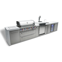 Load image into Gallery viewer, MONT ALPI 6-BURNER DELUXE ISLAND WITH A KEGERATOR AND A BEVERAGE CENTER-MAi805-DKEGBEV
