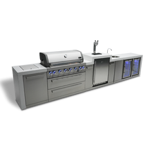 Load image into Gallery viewer, Mont Alpi 805 Deluxe Island with a Kegerator, Beverage Center and Fridge Cabinet-MAi805-DKEGBEVFC

