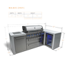 Load image into Gallery viewer, MONT ALPI 6-BURNER DELUXE ISLAND WITH A 90-DEGREE CORNER AND A FRIDGE CABINET-MAi805-D90FC
