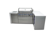Load image into Gallery viewer, MONT ALPI 6-BURNER DELUXE ISLAND WITH A 90-DEGREE CORNER AND A FRIDGE CABINET-MAi805-D90FC
