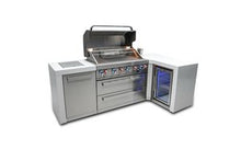 Load image into Gallery viewer, MONT ALPI 6-BURNER DELUXE ISLAND WITH A 90-DEGREE CORNER AND A FRIDGE CABINET-MAi805-D90FC
