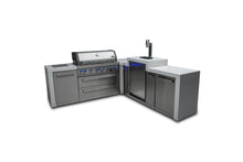 Load image into Gallery viewer, MONT ALPI 6-BURNER DELUXE ISLAND WITH A 90-DEGREE CORNER AND KEGERATOR-MAi805-D90KEG
