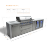 Load image into Gallery viewer, MONT ALPI 6-BURNER DELUXE ISLAND WITH A BEVERAGE CENTER AND FRIDGE CABINET-MAi805-DBEVFC-
