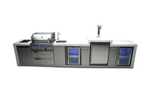 Load image into Gallery viewer, MONT ALPI 4-BURNER DELUXE ISLAND WITH A KEGERATOR, BEVERAGE CENTER AND FRIDGE CABINET-MAi400-DKEGBEVFC
