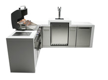 Load image into Gallery viewer, MONT ALPI 4-BURNER DELUXE ISLAND WITH A 90-DEGREE CORNER AND KEGERATOR-MAi400-D90KEG
