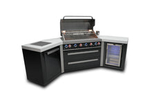 Load image into Gallery viewer, MONT ALPI 805 BLACK STAINLESS STEEL ISLAND WITH 45-DEGREE CORNERS AND A FRIDGE CABINET-MAi805-BSS45FC
