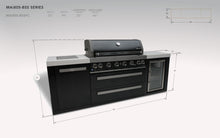 Load image into Gallery viewer, MONT ALPI 805 BLACK STAINLESS STEEL ISLAND WITH A FRIDGE CABINET-MAi805-BSSFC
