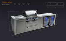 Load image into Gallery viewer, MONT ALPI 4-BURNER DELUXE ISLAND WITH A BEVERAGE CENTER AND FRIDGE CABINET-MAi400-DBEVFC

