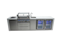 Load image into Gallery viewer, MONT ALPI 4-BURNER DELUXE ISLAND WITH A BEVERAGE CENTER AND FRIDGE CABINET-MAi400-DBEVFC
