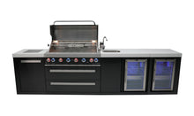 Load image into Gallery viewer, MONT ALPI 805 BLACK STAINLESS STEEL ISLAND WITH A BEVERAGE CENTER AND FRIDGE CABINET-MAi805-BSSBEVFC
