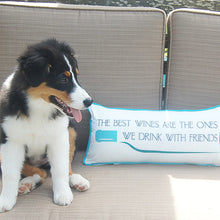 Load image into Gallery viewer, Rightside Design-Wine Friends Indoor/Outdoor Lumbar Pillow
