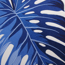 Load image into Gallery viewer, Rightside Design-Embroidered Blue Monstera Indoor/outdoor Pillow
